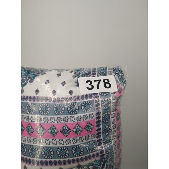 Lane Bryant Blouse Top Plus 18 Classic‎ Long Sleeve Square Neck Boho Teal Pink - Picture 12 of 12